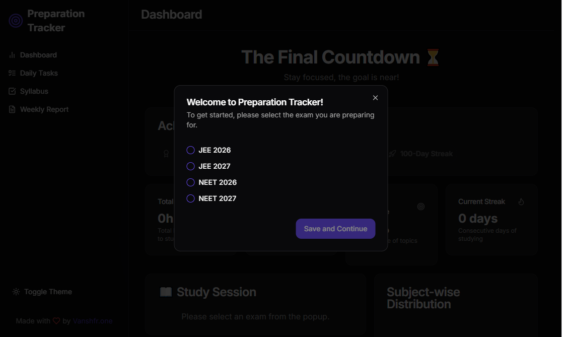Exam Preparation Dashboard